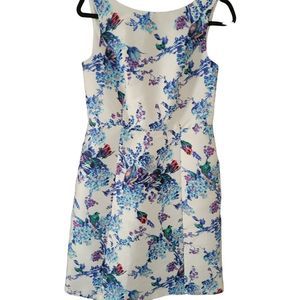 Talbots White Floral Fit and Flare Dress